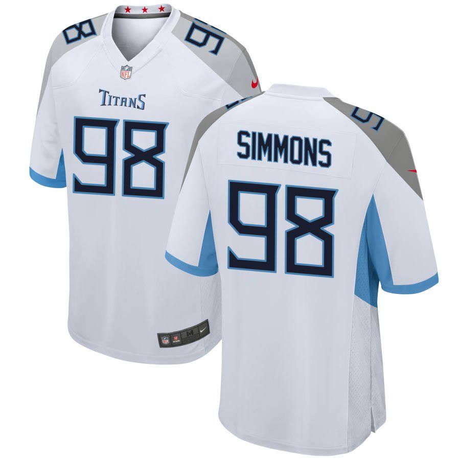 Men Tennessee Titans #98 Jeffery Simmons Nike White Game NFL Jersey->tennessee titans->NFL Jersey